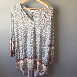 NWT Lila Rose 3/4 Sleeve Cotton Shirt